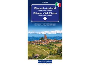 Piemont - Aostatal, Nr. 01, Regionalstrassenkarte 1:200'000, Karte (im Sinne von Landkarte)