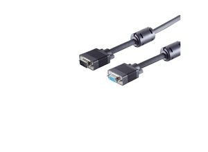 Kabelbude.eu Monitorverlängerung 15pol HDD 75 Ohm Ferrit 5m Video-Kabel