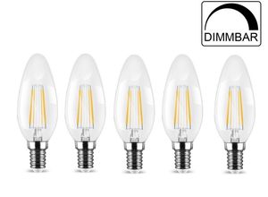 Braytron LED-Leuchtmittel 4 W Dimmbare E14 LED Leuchtmittel Birne klar Glas Kerze C35 Klein