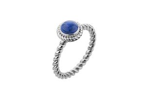 Nenalina Ring Lapis Lazuli Edelstein September Boho 925 Silber (Farbe: Blau, Größe: 52 mm)