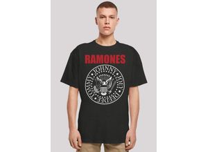 F4NT4STIC T-Shirt Ramones Rock Musik Band Red Text Seal Premium Qualität,Band,Rock-Musik,schwarz