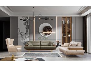 JVmoebel Wohnzimmer-Set Modern Designer Garnitur Wohnzimmer 2x Dreisitzer Sofa Sessel Polster