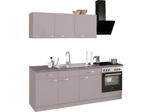 wiho Küchen Küchenzeile Kansas, mit E-Geräten, Breite 220 cm, beige