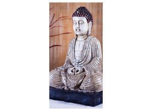 wandmotiv24 Türtapete Buddha-Statue und aromatische Kerzen
