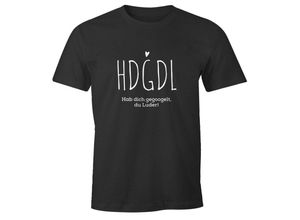 MoonWorks Print-Shirt Herren T-Shirt HDGDL Hab dich gegoogelt du Luder lustiges Spruch Fun-Shirt Moonworks® mit Print