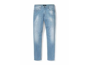 Walbusch Herren Jeans Hose Regular Fit Hellblau einfarbig elastisch flexibler Bund ultraleicht