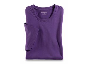 Walbusch Herren T Shirt Rundhalsausschnitt einfarbig Lavendel