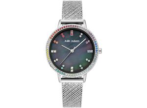 Julie Julsen Damenuhr Edelstahl silberfarben Rainbow silver black