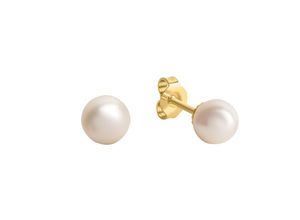Orolino Ohrringe Gold 585 mit weißen Perlen 5,5-6mm
