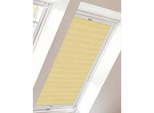 Dachfensterplissee StartUp Style Crepe, sunlines, Lichtschutz, verspannt, verschraubt, mit Führungsschienen, gelb