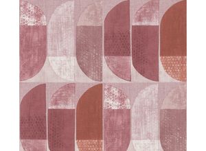 A.S. Création Vliestapete Geo Nordic, strukturiert, mehrfarbig, Moderne Tapete Geometrisch, orange|rosa|rot
