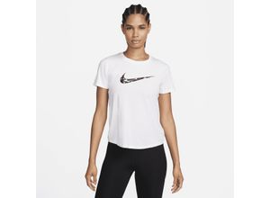 Nike One Swoosh Dri-FIT Kurzarm-Laufoberteil für Damen - Weiß