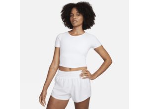 Nike One Fitted Dri-FIT Crop Top mit kurzen Ärmeln für Damen - Weiß