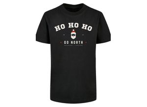 F4NT4STIC T-Shirt Ho Ho Ho Santa Claus Weihnachten Weihnachten, Geschenk, Logo, schwarz