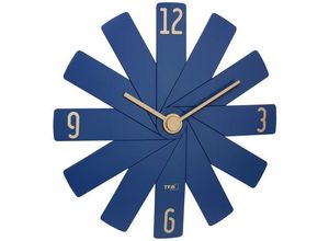 TFA Dostmann 60.3020.06 Quarz Wanduhr 400 mm x 37 mm x 400 mm Blau, Mitternachtsblau Schleichendes Uhrwerk (lautlos)