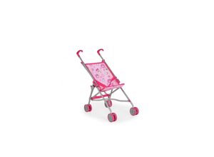 Moni Puppenwagen Kaya S9302 rosa Hasenmotiv mit Doppelräder, Schiebehöhe 55 cm rosa