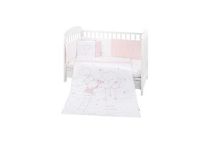 Kikkaboo Babybettwäsche 6-teilig. Decke 135 x 95 cm Laken 140 x 70 cm Nestchen rosa