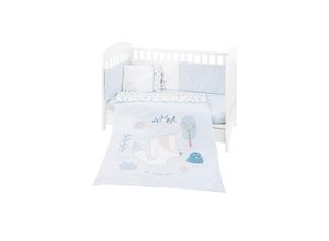 Kikkaboo Babybettwäsche 6-teilig. Decke 135 x 95 cm Laken 140 x 70 cm Nestchen blau