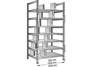 Ordner- und Archiv-Steckregal, verzinkt - kaiserkraft