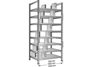 Ordner- und Archiv-Steckregal, verzinkt - kaiserkraft