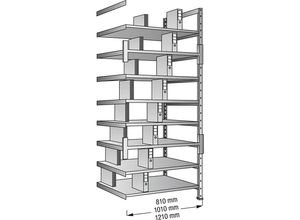 Ordner- und Archiv-Steckregal, verzinkt - kaiserkraft