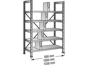 Ordner- und Archiv-Steckregal, verzinkt - kaiserkraft