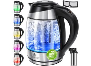 KESSER® 1,8L Edelstahl Wasserkocher 2200W Glaswasserkocher Warmhaltefunktion