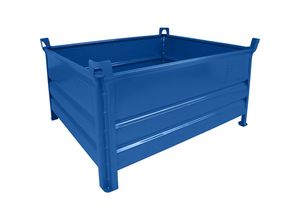 Heson Vollwand-Stapelbehälter, BxL 1000 x 1200 mm, Traglast 500 kg, blau, ab 5 Stk