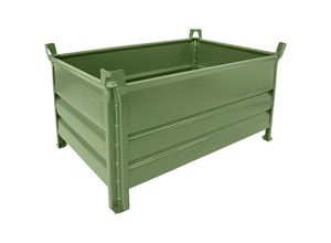 Heson Vollwand-Stapelbehälter, BxL 800 x 1200 mm, Traglast 1000 kg, grün, ab 5 Stk