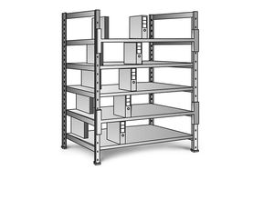 Ordner- und Archiv-Steckregal, verzinkt - kaiserkraft