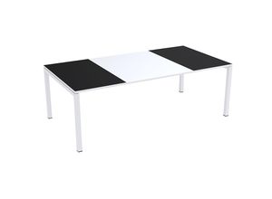 Paperflow Konferenztisch easyDesk®, HxBxT 750 x 2200 x 1140 mm, weiß/schwarz