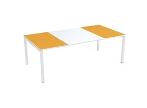 Paperflow Konferenztisch easyDesk®, HxBxT 750 x 2200 x 1140 mm, weiß/orange