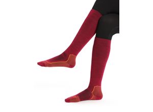 Icebreaker Merino Ski+ Ultralight Over the Calf Socks - Woman - Cherry/clove - Size S