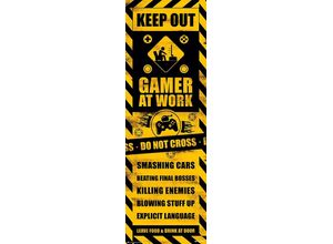 Grupo Erik Poster Gamer Türposter Keep Out Gamer At Work 53 x 158 cm