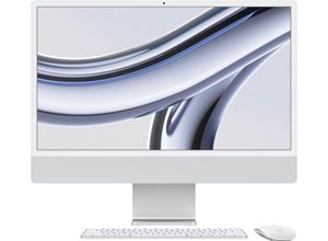 Apple iMac 24" iMac (23,5 Zoll, Apple Apple M3 M3, 8‑Core GPU, 8 GB RAM, 1000 GB SSD), silberfarben