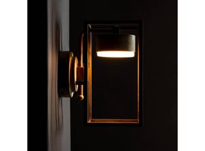 Moretti Luce Cubic 3372 LED outdoor wall lamp brass/opal