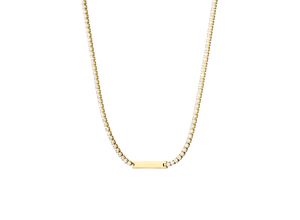 Engravable Tennis Necklace 14K Gold Plated