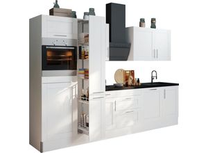 OPTIFIT Küchenzeile Ahus, Breite 310 cm, wahlw. mit E-Geräten, MDF Fronten, Soft Close Funktion, schwarz|weiß