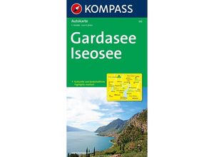 KOMPASS Autokarte Gardasee, Iseosee 1:125.000. Lago di Garda, Lago d' Iseo, Karte (im Sinne von Landkarte)