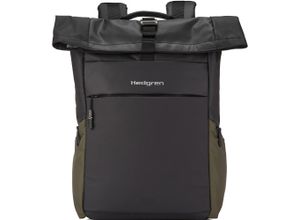 Hedgren Roll-Up Rucksack, Rückenpolsterung, Brustgurt, RFID-Blocker, schwarz