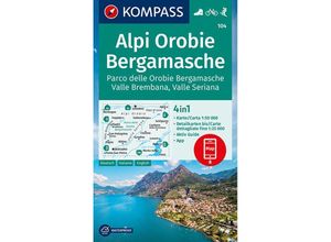 KOMPASS Wanderkarte 104 Alpi Orobie Bergamasche 1:50.000, Karte (im Sinne von Landkarte)