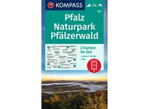 KOMPASS Wanderkarten-Set 826 Pfalz, Naturpark Pfälzerwald (2 Karten) 1:50.000, Karte (im Sinne von Landkarte)