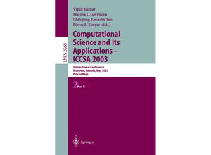 Computational Science and Its Applications - ICCSA 2003, Kartoniert (TB)