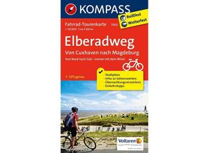KOMPASS Fahrrad-Tourenkarte Elberadweg 2, Von Cuxhaven nach Magdeburg 1:50.000.Tl.2, Karte (im Sinne von Landkarte)