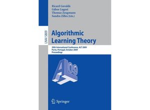 Algorithmic Learning Theory, Kartoniert (TB)