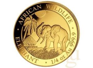 1/4 Unze Goldmünze Somalia Elefant 2017