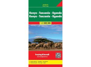 Freytag & Berndt Autokarte Kenya, Tansania, Uganda, Ruanda. Kenia, Tanzania, Uganda, Karte (im Sinne von Landkarte)