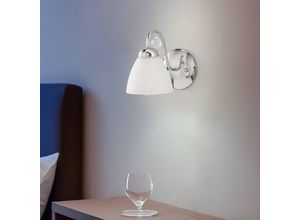 Lamkur Miranda wall light with a glass lampshade, chrome