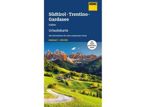 ADAC Urlaubskarte Südtirol, Trentino, Gardasee 1:200.000, Karte (im Sinne von Landkarte)