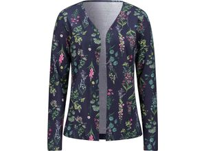 Damen Shirtjacke in marine-altrosa-bedruckt ,Größe 46, Witt Weiden, 100% Baumwolle